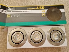 Diall B&Q Brushed Nickel Effect Fixed Downlight X3 IP23