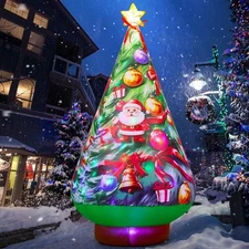 8.8 FT Christmas Inflatables Tree Outdoor Decorations Blow up Tree Yard Decorati