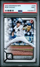 2022 Bowman NPB Roki Sasaki #133 PSA 9 RC Dodgers Chib Lotte Marines