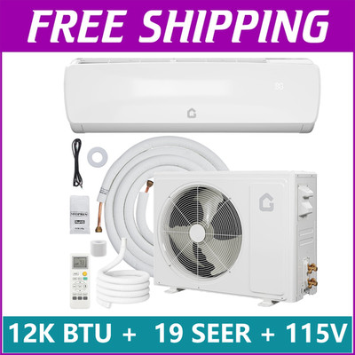 12000 BTU Mini Split Air Conditioner Heat Pump System,19 SEER2 115 V Inverter AC