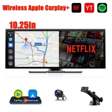 Volam 3 in1 10.25" Wireless CarPlay AI Screen w/ Netflix YouTube Backup Camera