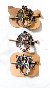 🐉 Vintage Bronze Dragon Hair Slide / Hair Stick Holder – Fantasy Celtic Renaiss