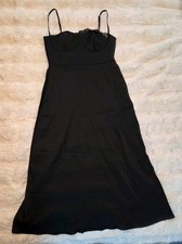 Cider Black Underwire Bust Timeless Sultry Dress Adjustable Straps Fitted Size S