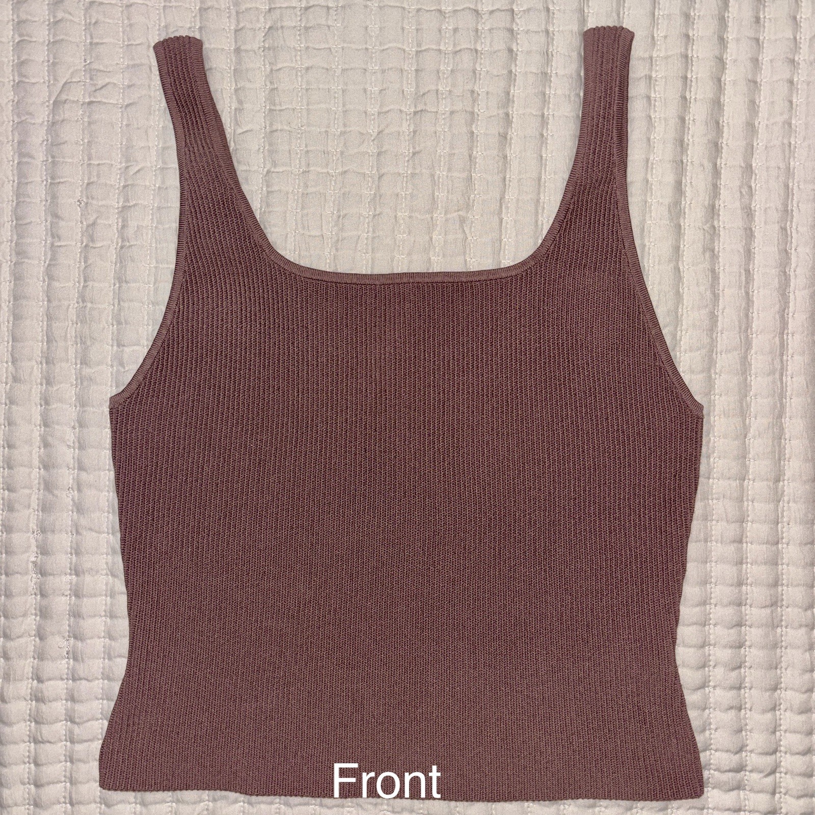 Babaton Aritzia Tank Top Women’s XL Mauve Sleeveless Stretch Ribbed