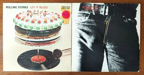 FROM AN ESTATE: 2 Epic Rolling Stones Records LPs: Let it Bleed & Sticky Fingers