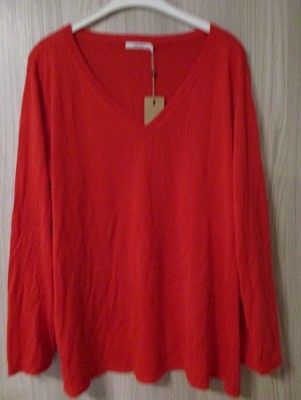 Cecil leichter Pullover Pulli Strick Feinstrick Basic rot V-Neck Gr.  XXL