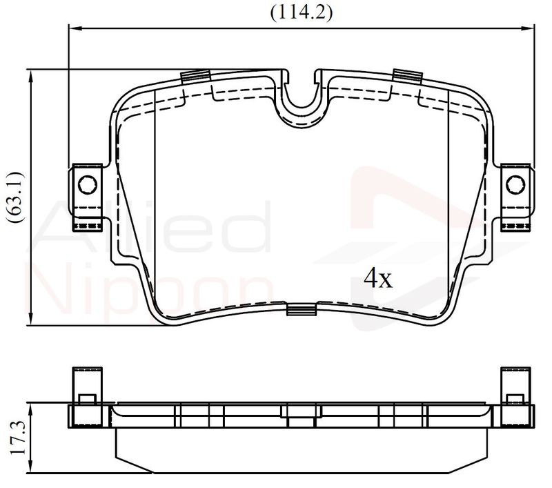 Brake Pad Set For Disc Rear Fits Jaguar F-Type XJ ALLIED NIPPON ADB02455