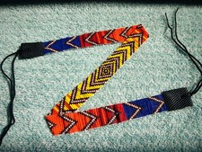 Handmade Native Style Beaded Cowboy Hatband Turtle Seed Beads Turquoise Hat Band