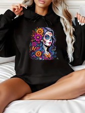 HOT-Unisex Mexican Folk Art Hooded Sweatshirt - Oversized Loose Fit Pullover Hoo
