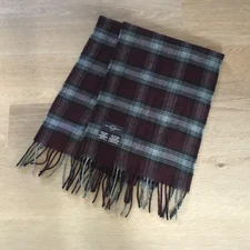 Black Brown Plaid Fringed Scarf Dark Purple Gray Black Germany
