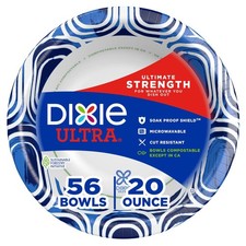 Dixie Ultra, Large Paper Bowls, 20 Oz, 56 Count, Microwave Safe, Compostable,...