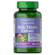 Puritan's Pride Milk Thistle 4:1 Extract 1000 mg (Silymarin) - 180 Softgels