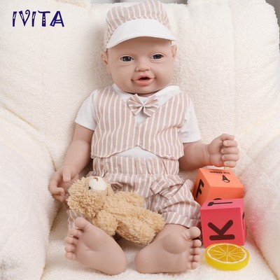 IVITA 23''Ganzkörper Silikon Junge Doll Lebensechte Reborn Baby Doll Spielzeug