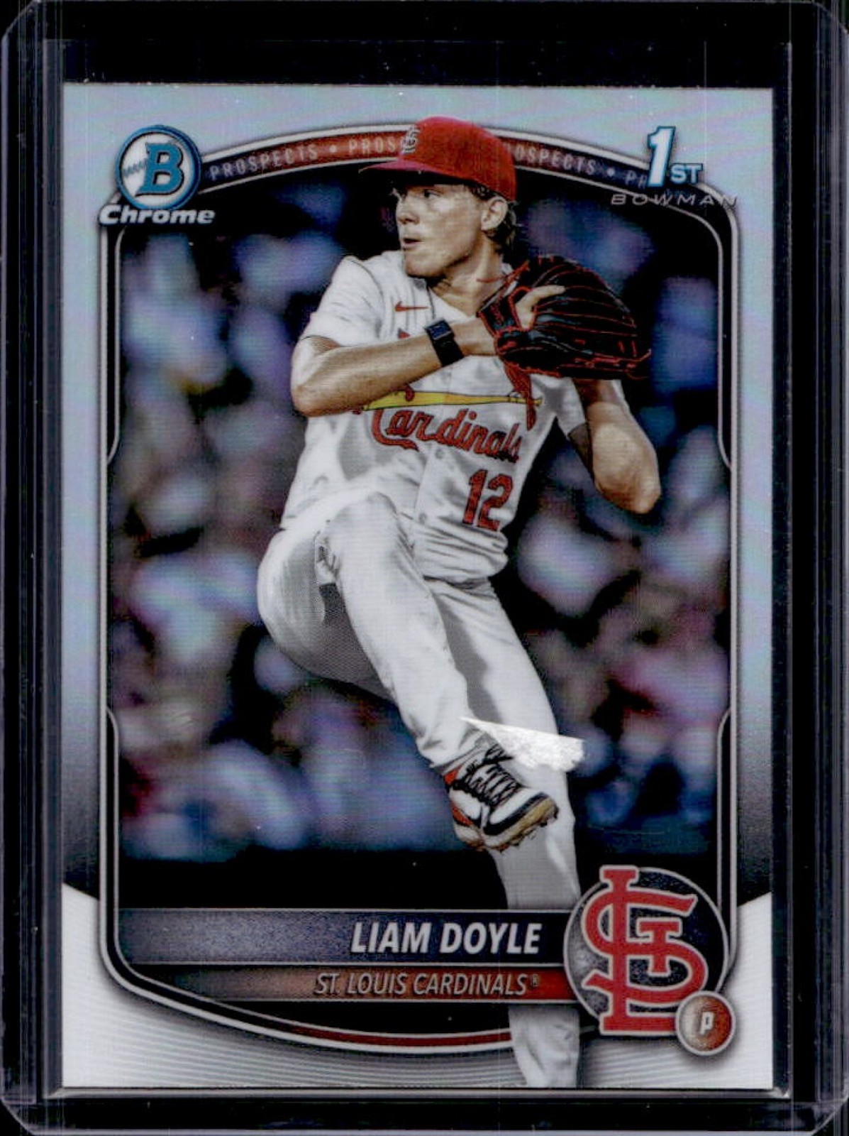 2025 Bowman Draft Liam Doyle Chrome Refractor 1st Prospect #BDC-12 Cardinals