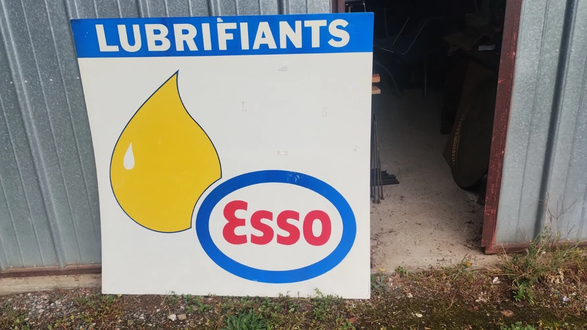 Plaque émaillée Bombée Publicitaire Scooter ESSO - 20 X 30 Cm - Métal