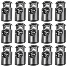 100 Pcs Plastic Toggle Spring Stop Single Hole String Cord Locks