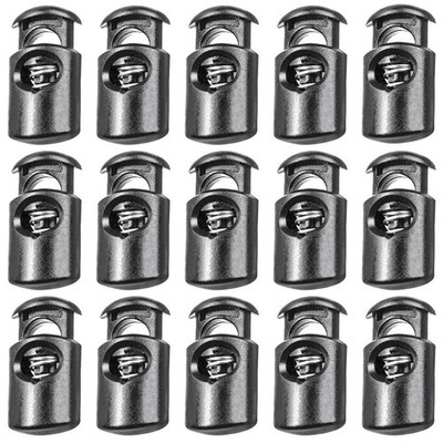 100 Pcs Plastic Toggle Spring Stop Single Hole String Cord Locks