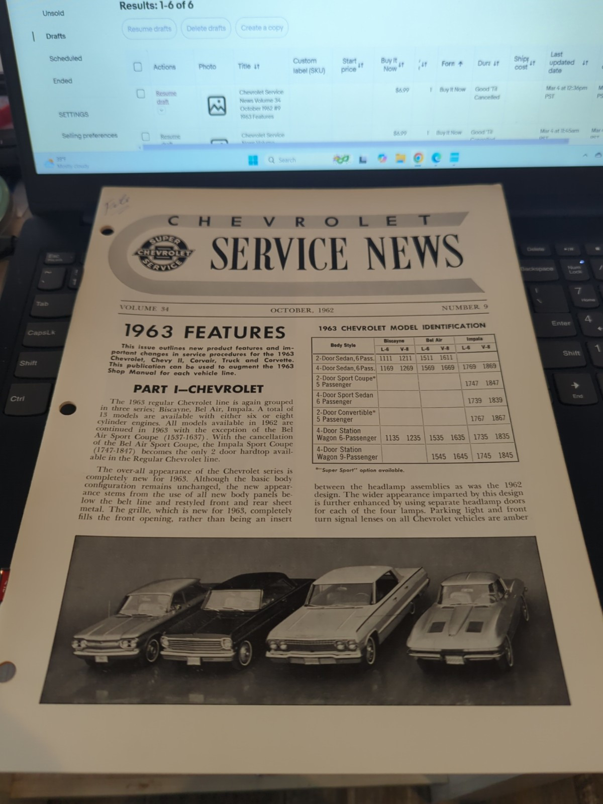 Chevrolet Service News Volume 34 October 1962 #9 1963 Features