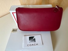 NWOT Coach Vintage RARE Chunky Case Cosmetic leather Makeup bag Pouch red 7193