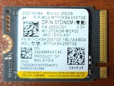 Micron 2550 NVMe Drive - 256GB - Model MTFDKBK256TGE New pull only 16 hours 