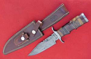 Antonio Bandaras Damascus Custom Handmade fixed blade Sheath knife MINT