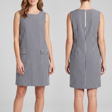 Tommy Hilfiger Womens Size 16 Navy Blue White Stripe Dress Sleeveless