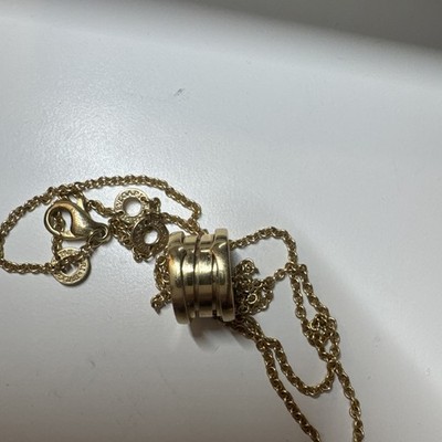BVLGARI B.zero1 18K Yellow Gold Small Round Pendant Necklace $3950 Retail