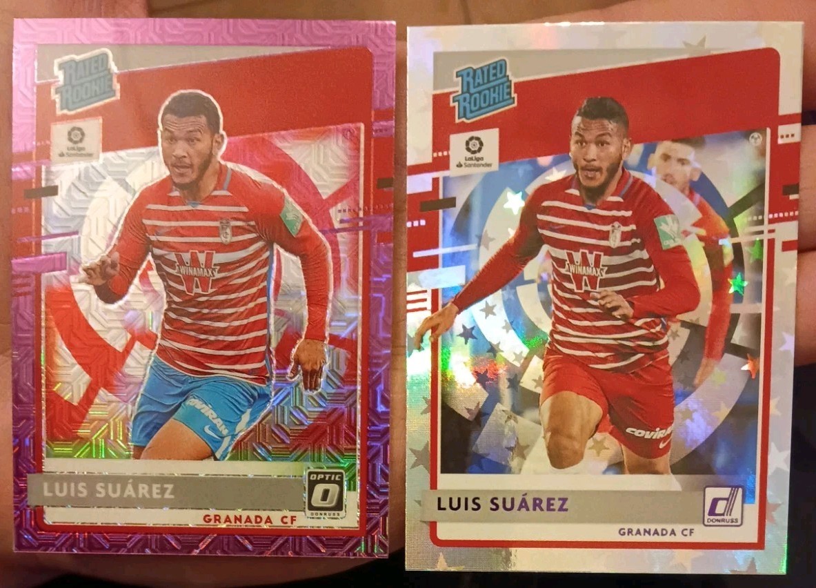 2 x 2020-21 Chronicles Optic Purple Mojo + Donruss Astro LUIS SUAREZ RC Rookies