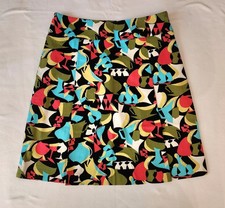 Talbots Skirt Size 8 Multicolor Geometric Pleated Knee Length