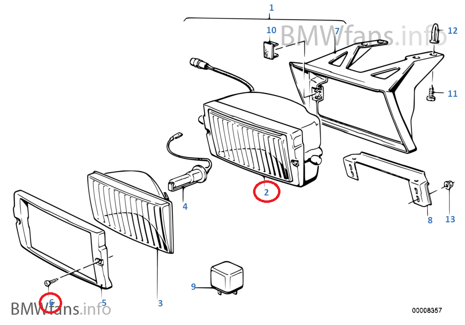 GENUINE BMW E30 FOG LIGHT M-TECHNIC 1 HOUSING FRONT ZKW1381419