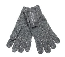 The Men's Store Bloomingdale's Gloves Mens One Size Grey Knit Wool Speckled NWT