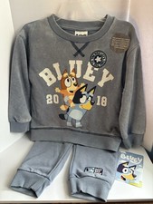 NWT Toddler Boy Size 2T Bluey Garment Washed 2-piece Blue Sweat Suit