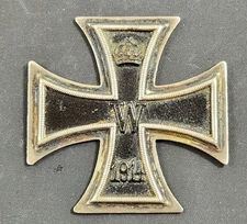 WWI German Iron Cross First Class Medal – 1914 – No Pin or Screw-Back