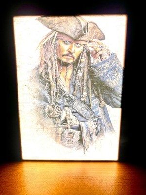 Captain Jack Sparrow LED Light Box 5x7   Premium Fan Display for Collectors