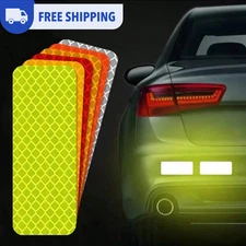 10pcs Reflective Stickers Car Bumper Stickers Night Warning Anti-Collision Tape
