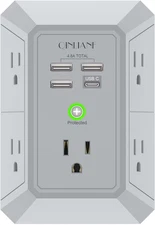 USB Wall Charger, Surge Protector, QINLIANF 5 Outlet Extender with 4 USB