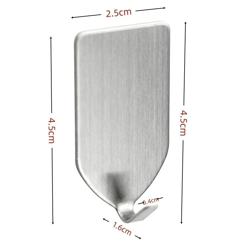 Self Adhesive Hooks Stainless Steel Strong Silver Sticky Stick On Wall Hook UK - Image 2 of 4