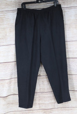 VINTAGE Womens Size 16 Petite Pull On Straight Leg Pants Slacks Black