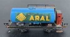 Vintage Fleischmann Aral Tank Car With Brake House Rare HO.  No Box