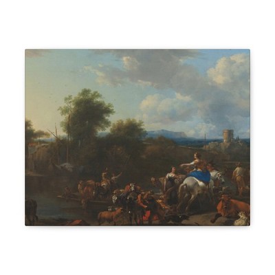 Nicolaes Pietersz Berchem - Het ponteveer - c. 1655 - Canvas Wall Art