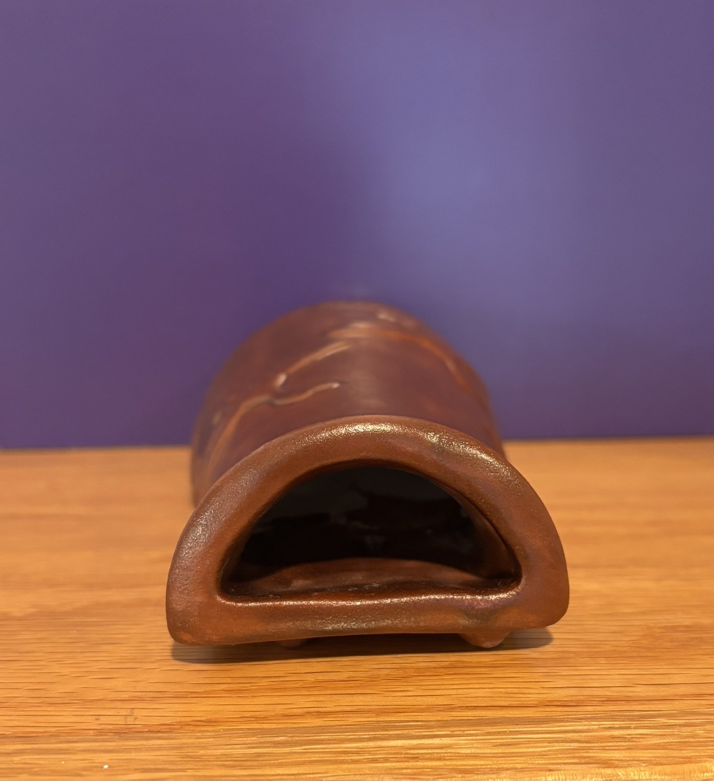 Rookwood Pottery 2001 Brown Wall Pocket Flying Birds-Ducks