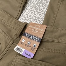 weatherproof vintage Men  s 30x32 fleece lined canvas pants comfort stretch -NWT