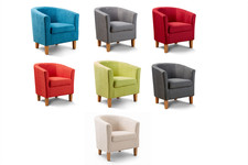 Fabric Tub Chair Colour Range Wooden Legs Armchair Living Room Modern Office