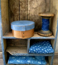 Early Antique Wood  Spice Pantry Box Wood Peg Contstruction