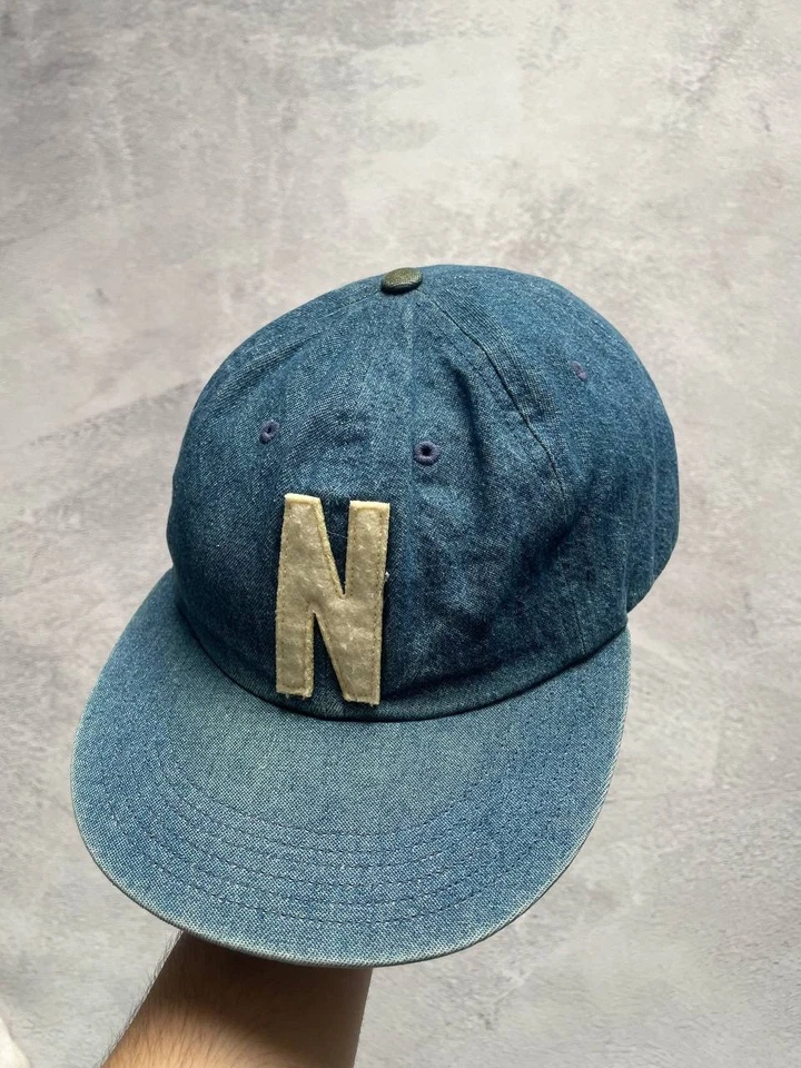 Norse Projects 6 Panel Blue Denim Cap “N” Logo Strap Adjustable - Image 3 of 4
