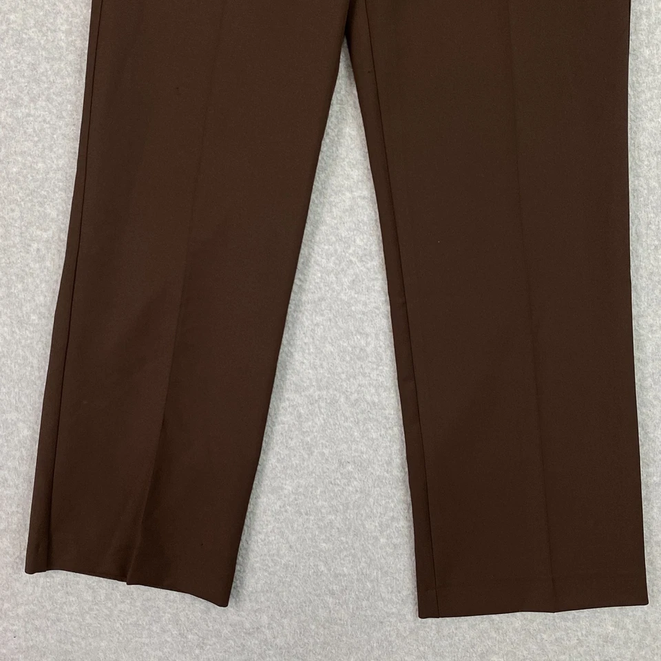 Pantalones de vestir Nicole Miller New York para mujer 6 marrón tiro alto pierna recta carrera Foto 3 de 4