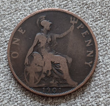 1901 QUEEN VICTORIA ONE PENNY COIN. GOOD CIRCULATED CONDITION.