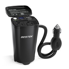 BESTEK 200W Power Inverter 12V DC to 110V AC Car Plug Adapter Converter Black