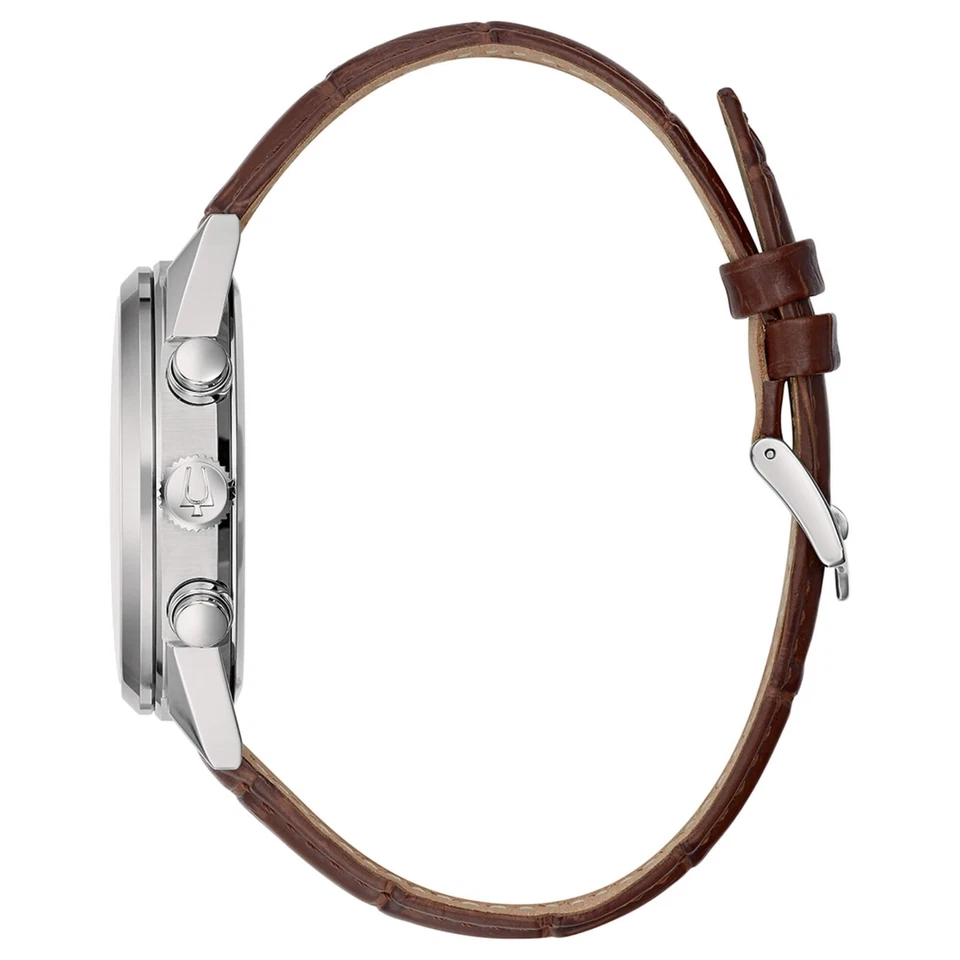 Orologio Bulova Uomo Crono High Precision 262kHz Pelle Marrone _96B370 - Immagine 3 di 3