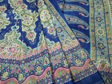 Vintage Silk Saree, 100 Pure Silk Fabric, 5 Yards Ethnic Indian Printed Sari